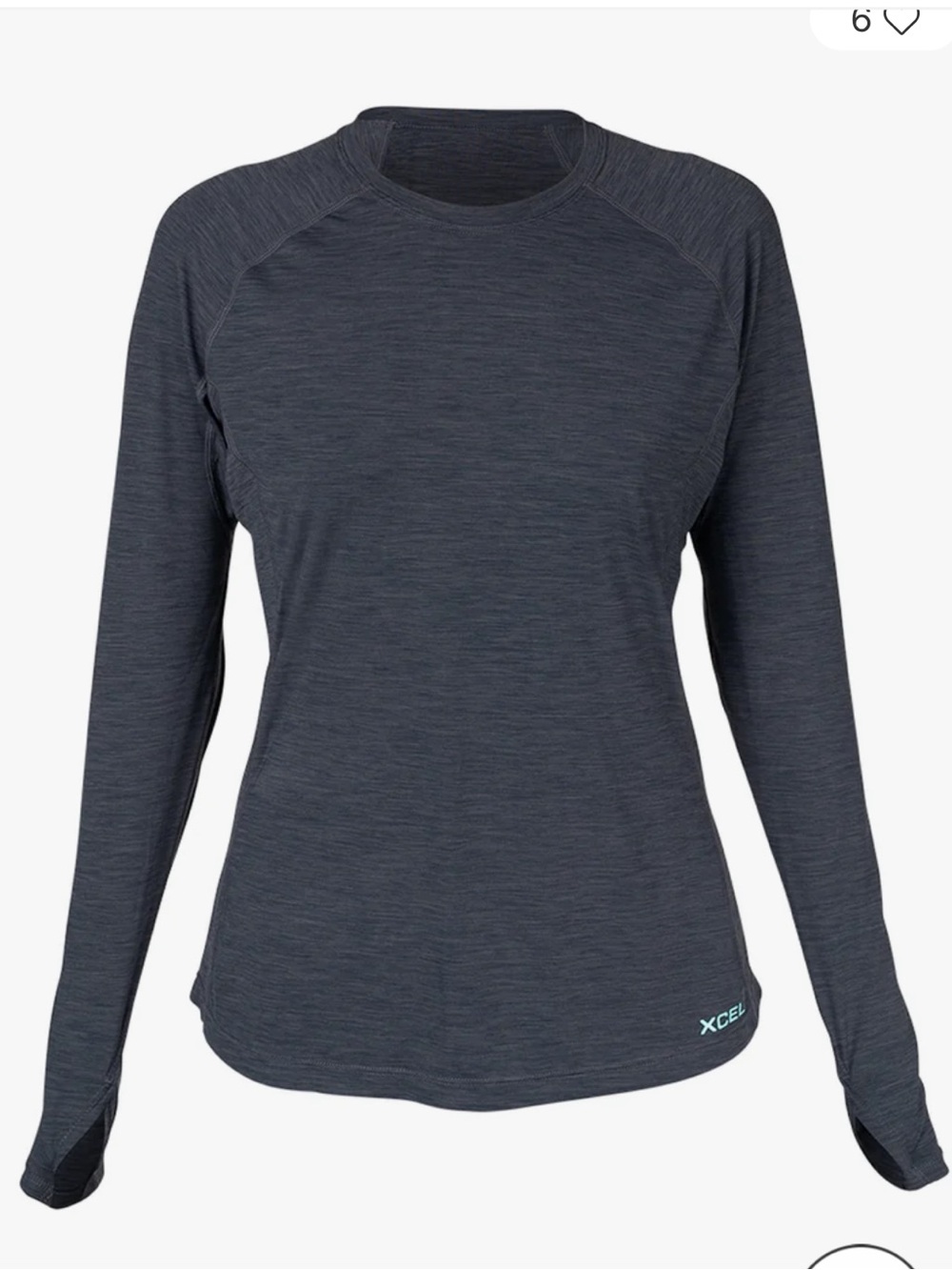 Women's Heathered Ventx Long Sleeve UV Rashguard, Black, Small